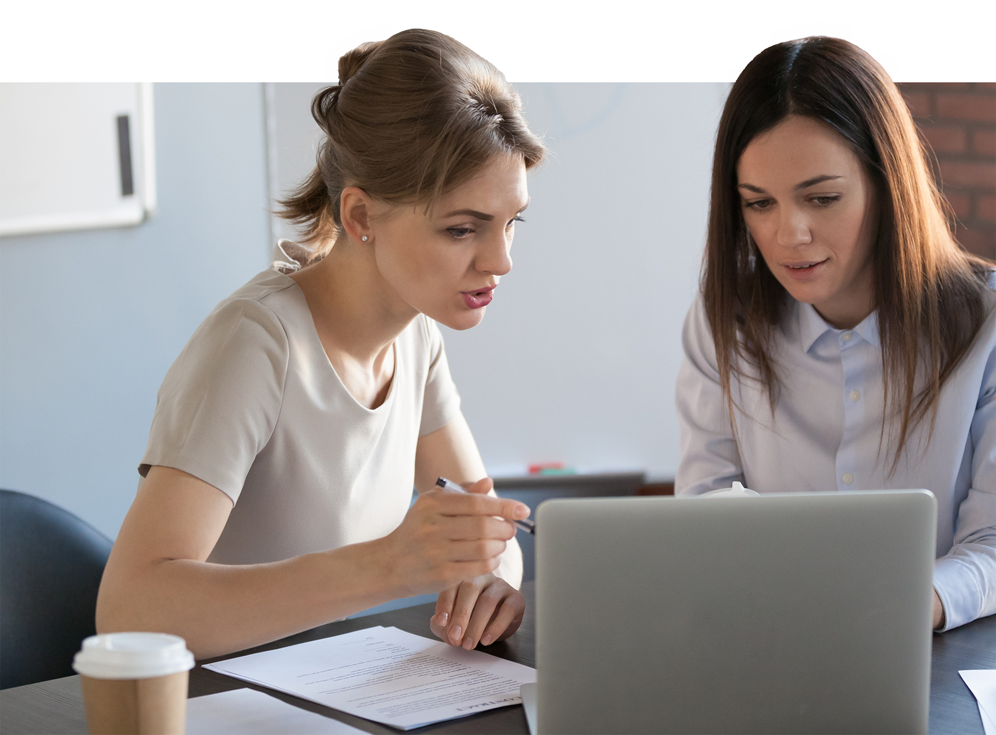 Employee experience team reviewing insights together