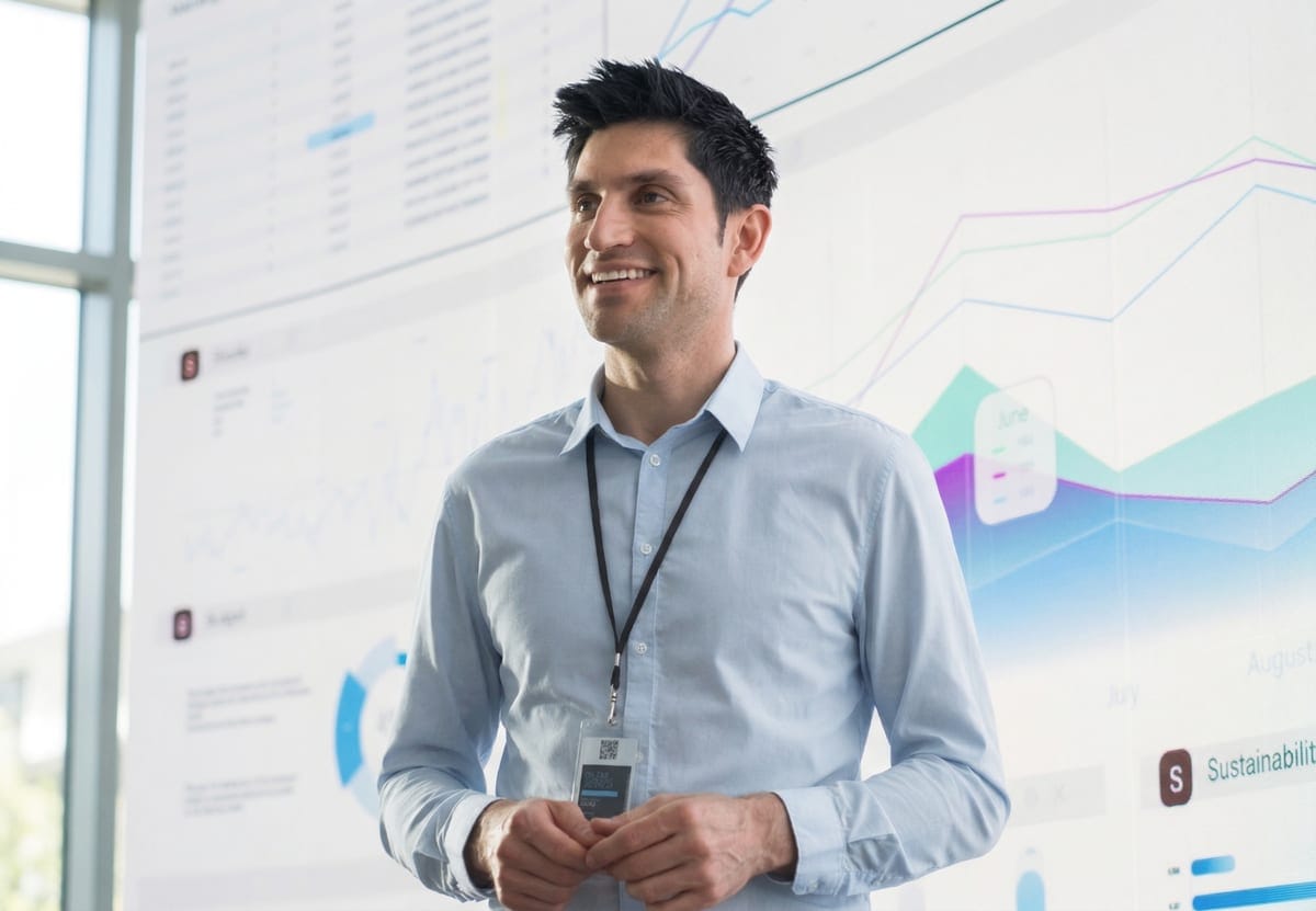 Market research consultant presenting data insights and analytics